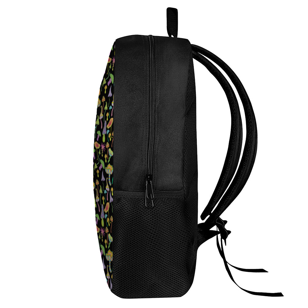 Psychedelic Mushroom Pattern Print 17 Inch Backpack