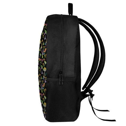 Psychedelic Mushroom Pattern Print 17 Inch Backpack
