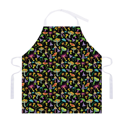 Psychedelic Mushroom Pattern Print Adjustable Apron