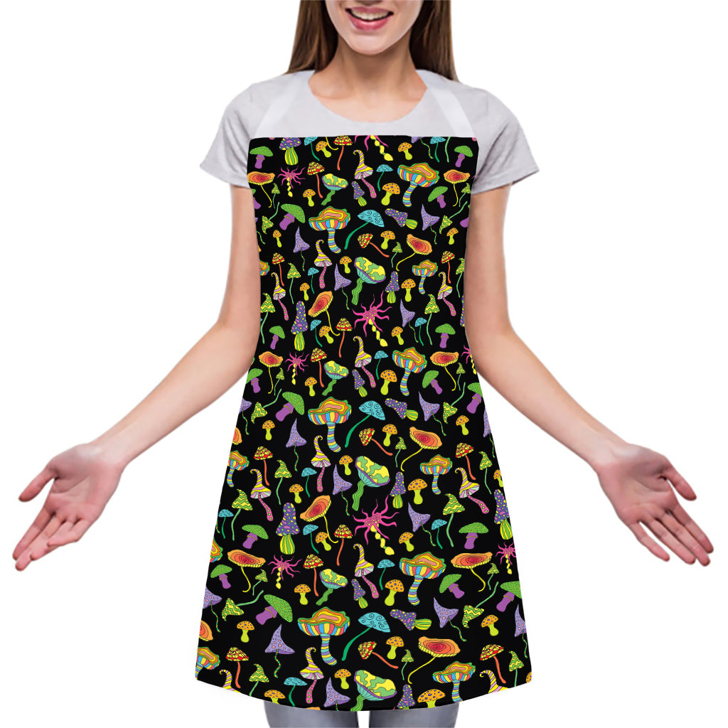 Psychedelic Mushroom Pattern Print Adjustable Apron
