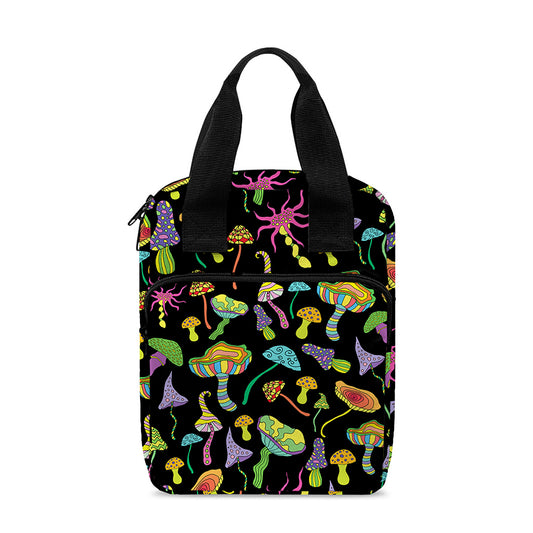Psychedelic Mushroom Pattern Print Bible Tote Bag