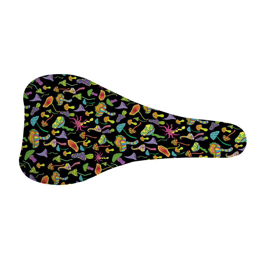Psychedelic Mushroom Pattern Print Bicycle Seat Cover