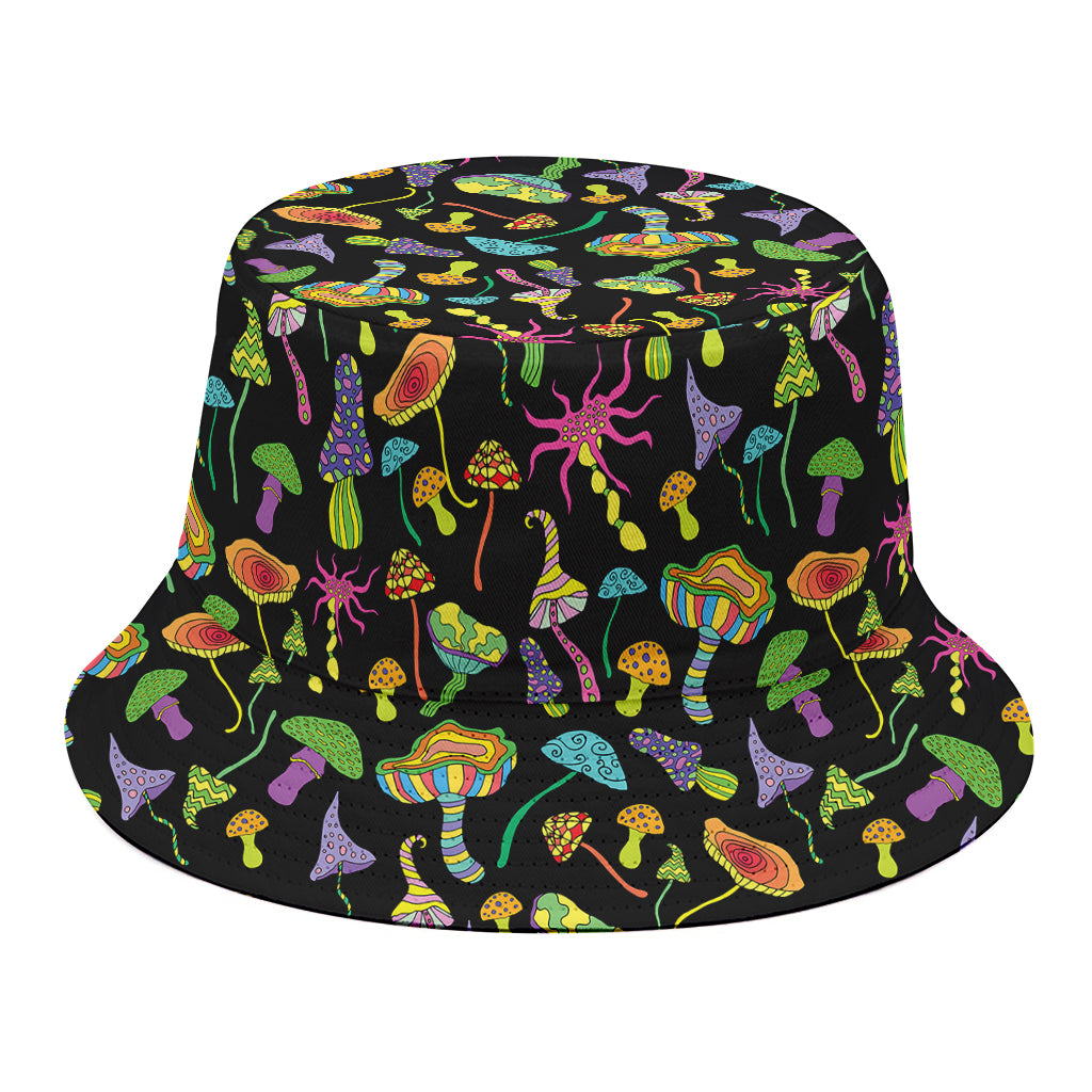 Psychedelic Mushroom Pattern Print Bucket Hat