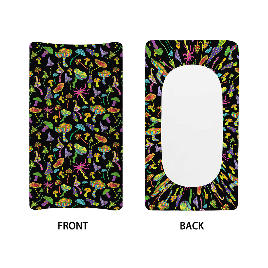 Psychedelic Mushroom Pattern Print Changing Pad Cover