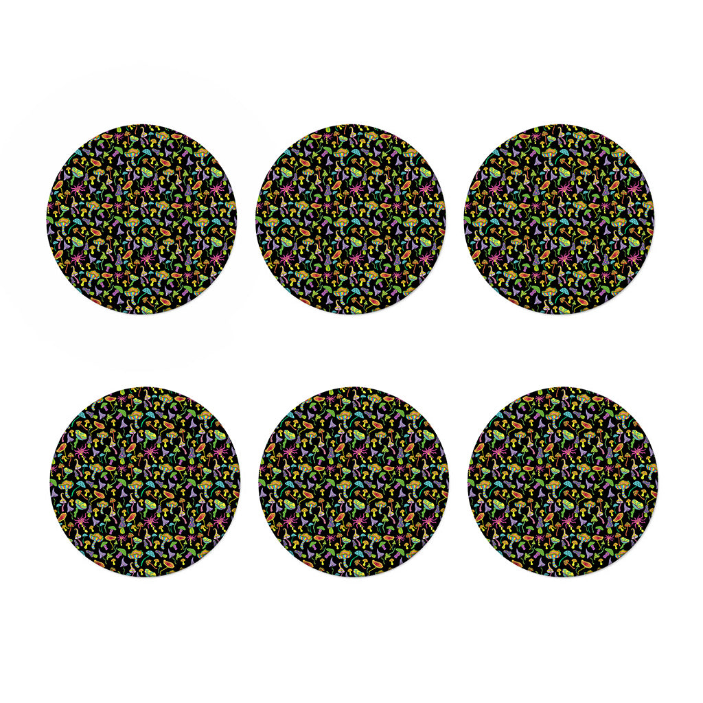 Psychedelic Mushroom Pattern Print Coaster Set