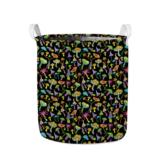 Psychedelic Mushroom Pattern Print Collapsible Laundry Basket