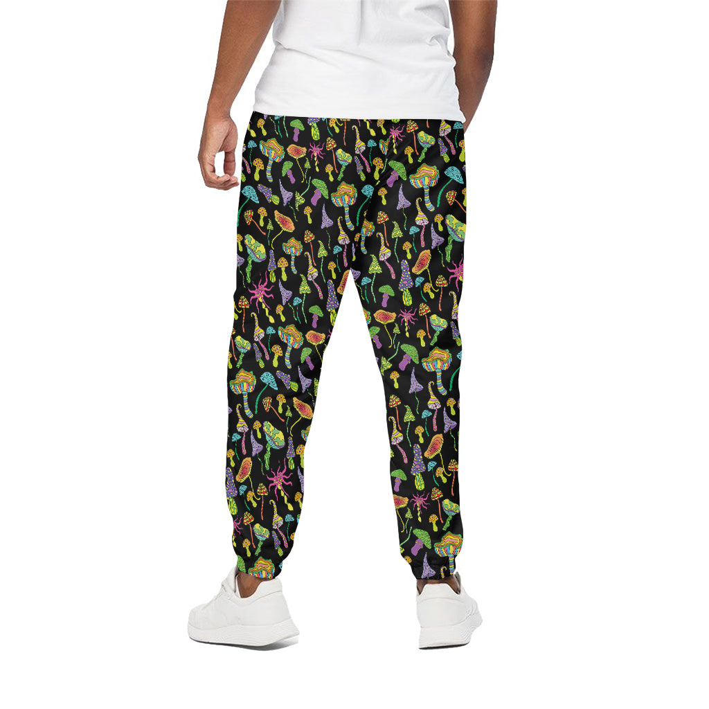 Psychedelic Mushroom Pattern Print Cotton Pants