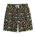 Psychedelic Mushroom Pattern Print Cotton Shorts