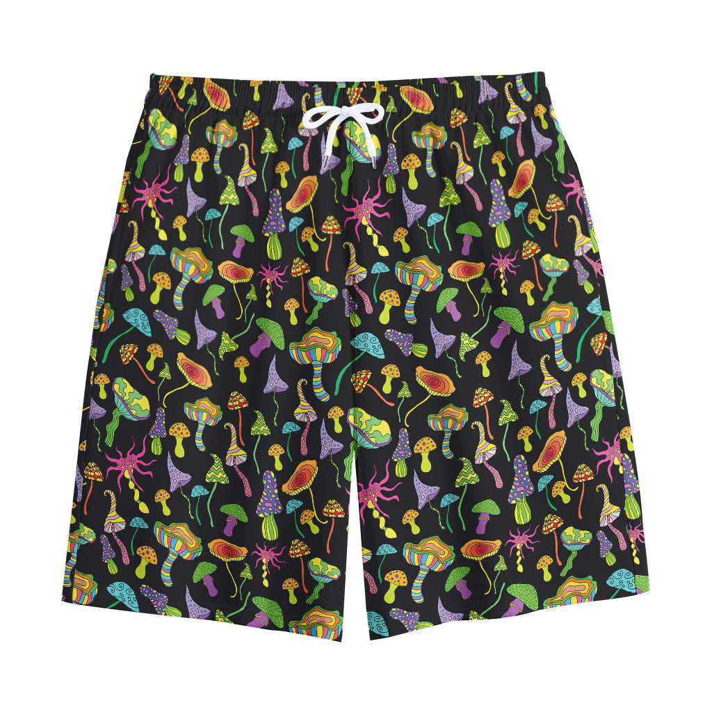 Psychedelic Mushroom Pattern Print Cotton Shorts