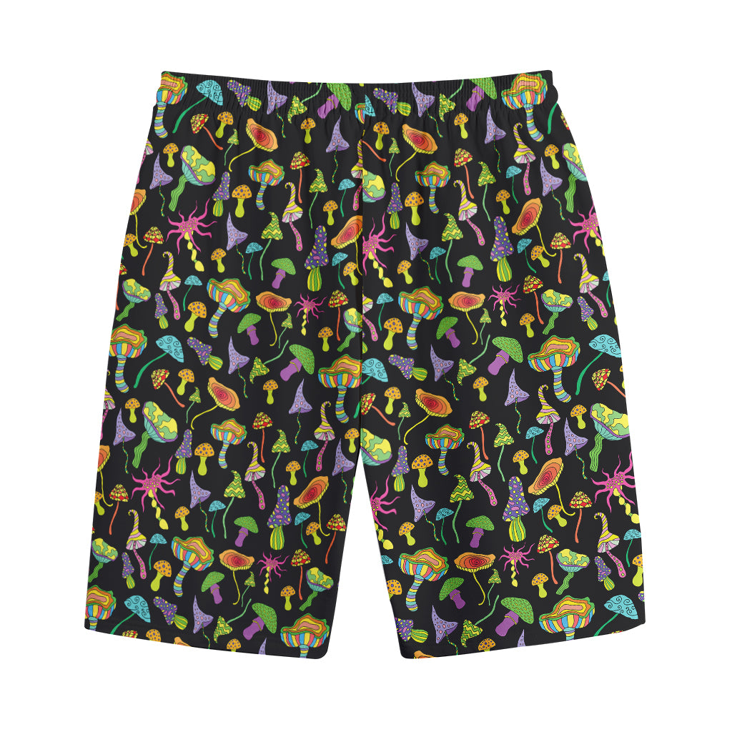 Psychedelic Mushroom Pattern Print Cotton Shorts