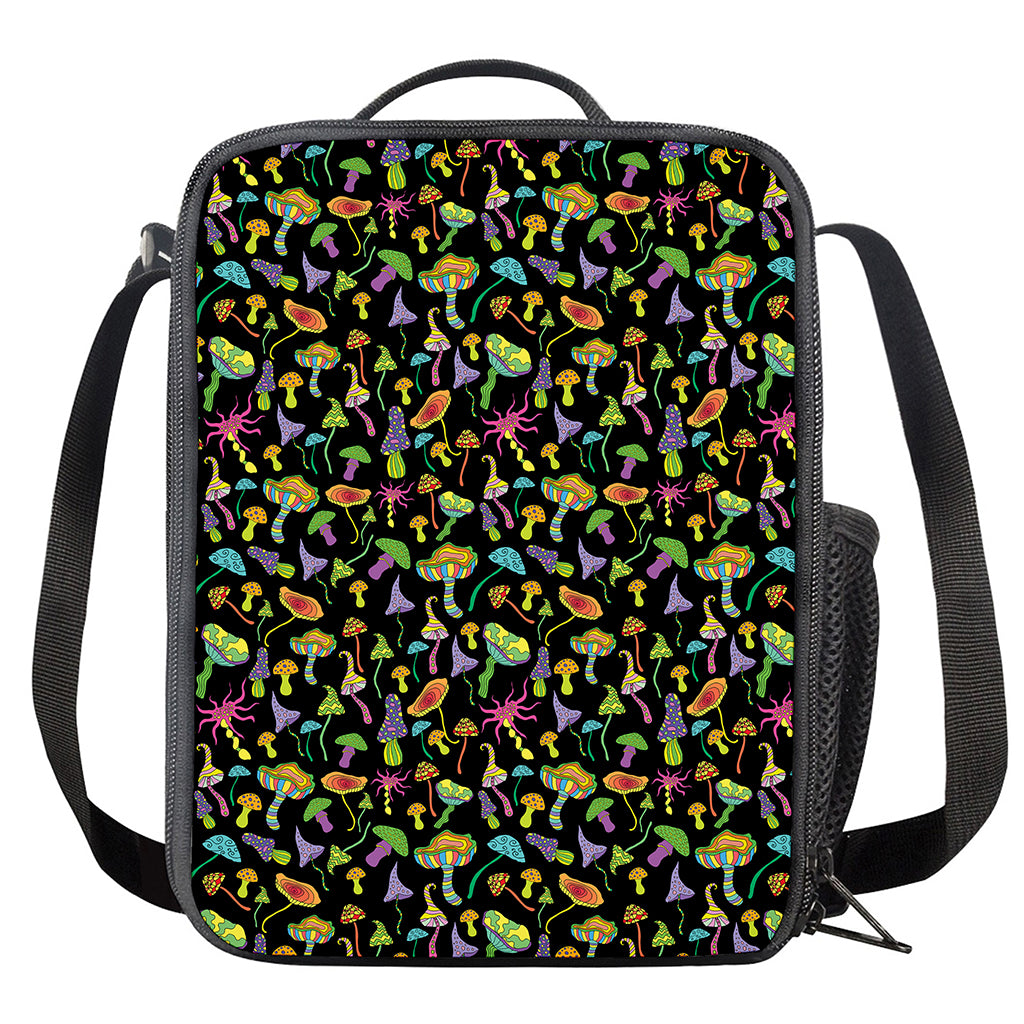 Psychedelic Mushroom Pattern Print Crossbody Lunch Bag