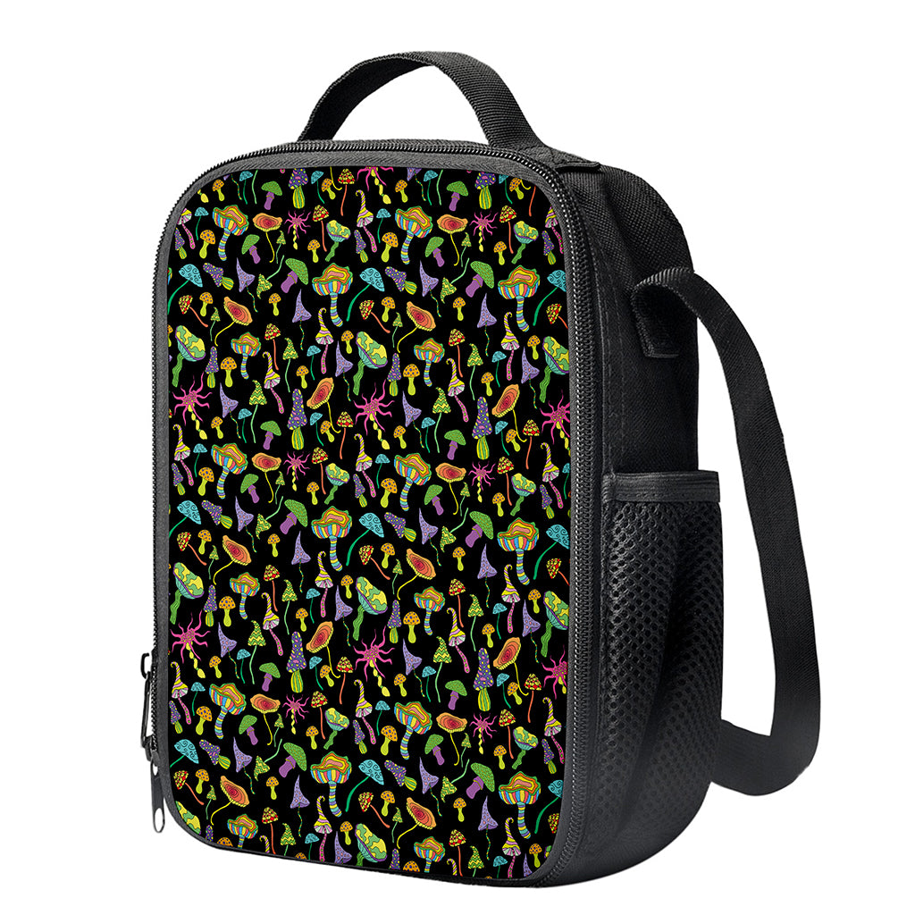 Psychedelic Mushroom Pattern Print Crossbody Lunch Bag