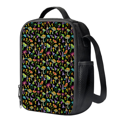 Psychedelic Mushroom Pattern Print Crossbody Lunch Bag