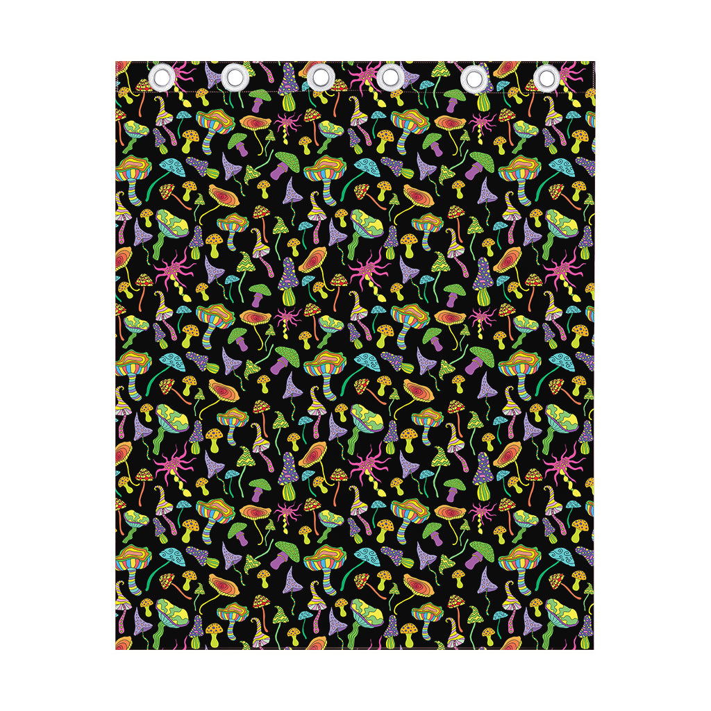 Psychedelic Mushroom Pattern Print Curtain