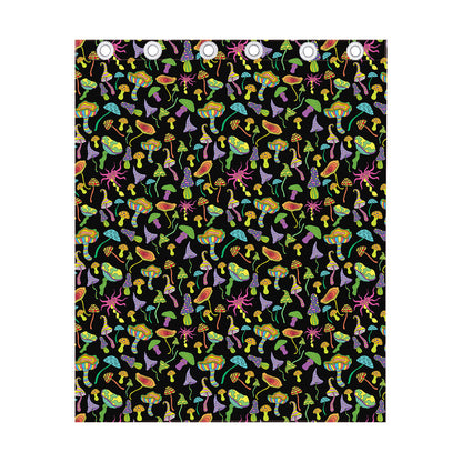 Psychedelic Mushroom Pattern Print Curtain