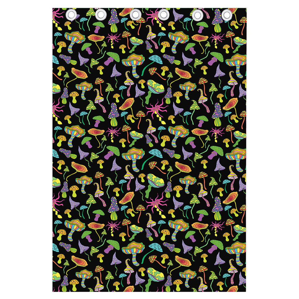 Psychedelic Mushroom Pattern Print Curtain