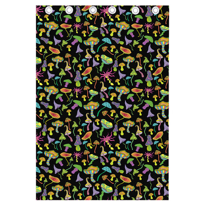 Psychedelic Mushroom Pattern Print Curtain