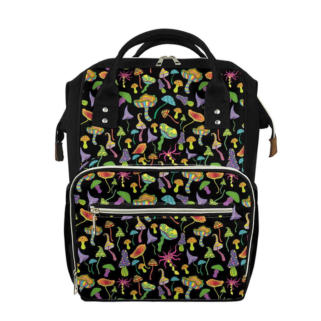 Psychedelic Mushroom Pattern Print Diaper Bag