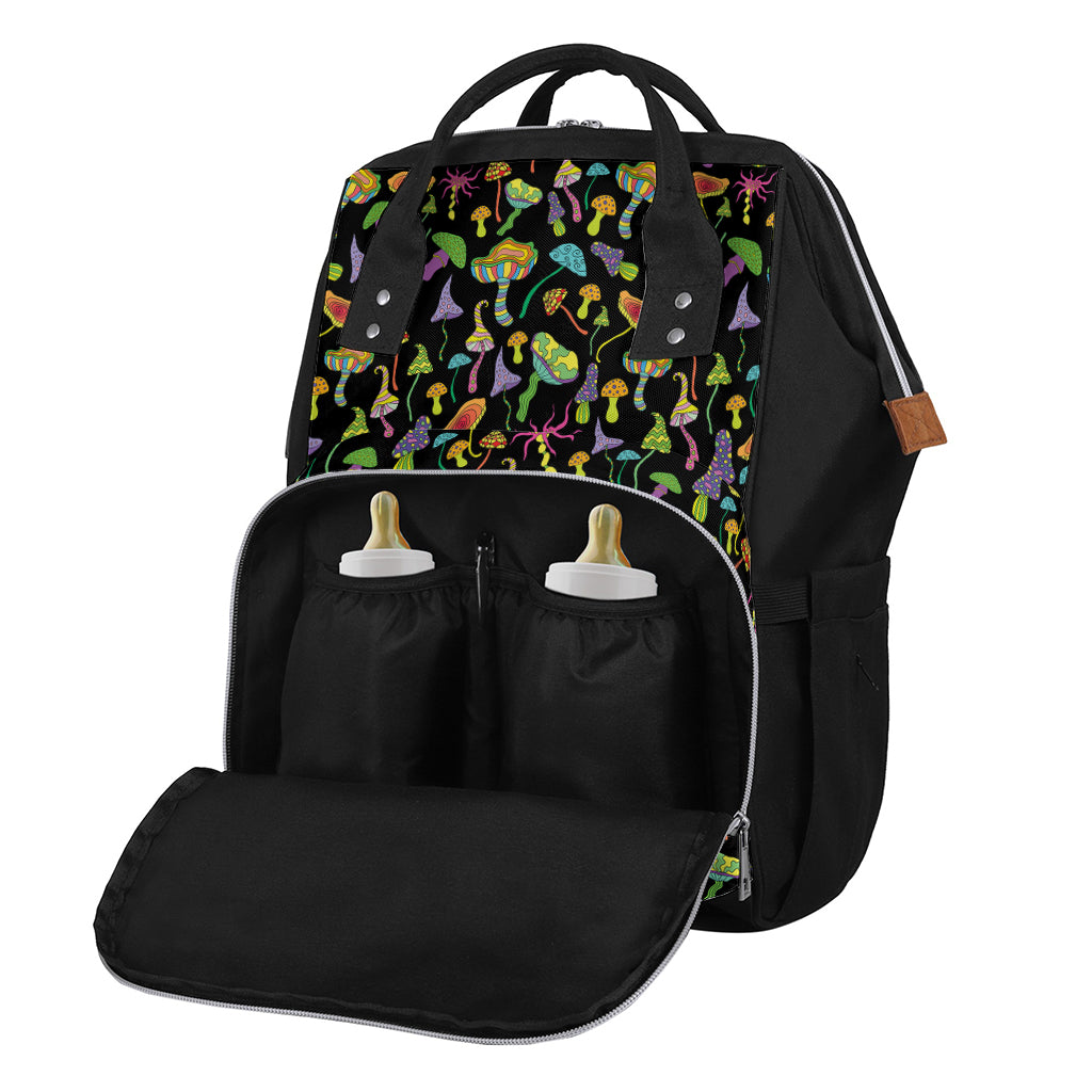 Psychedelic Mushroom Pattern Print Diaper Bag