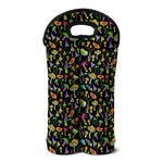 Psychedelic Mushroom Pattern Print Double Neoprene Wine Tote