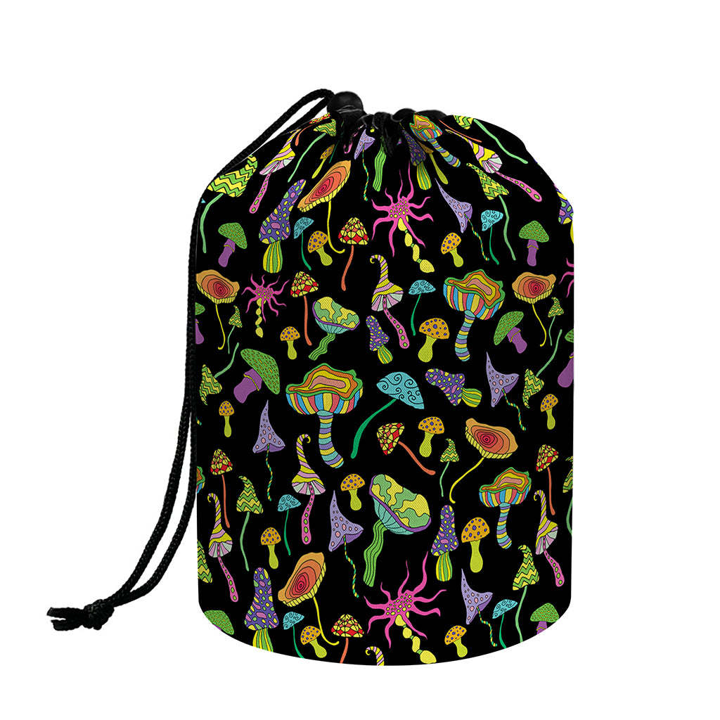 Psychedelic Mushroom Pattern Print Drawstring Makeup Bag