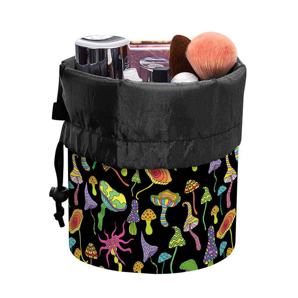 Psychedelic Mushroom Pattern Print Drawstring Makeup Bag