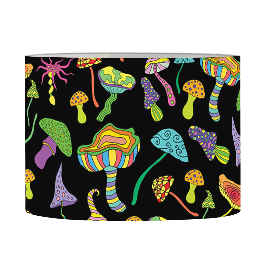 Psychedelic Mushroom Pattern Print Drum Lamp Shade