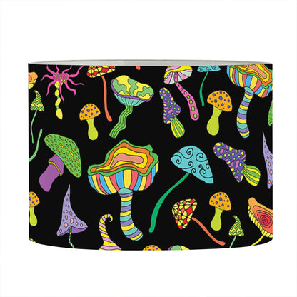 Psychedelic Mushroom Pattern Print Drum Lamp Shade