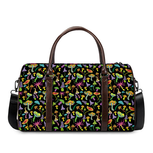 Psychedelic Mushroom Pattern Print Duffle Bag