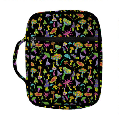 Psychedelic Mushroom Pattern Print Front Pocket Bible Bag