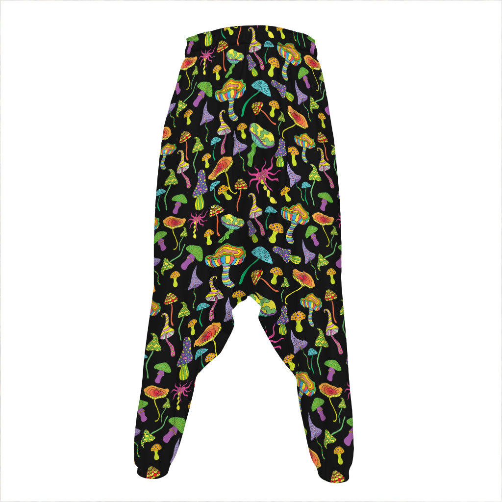 Psychedelic Mushroom Pattern Print Hammer Pants