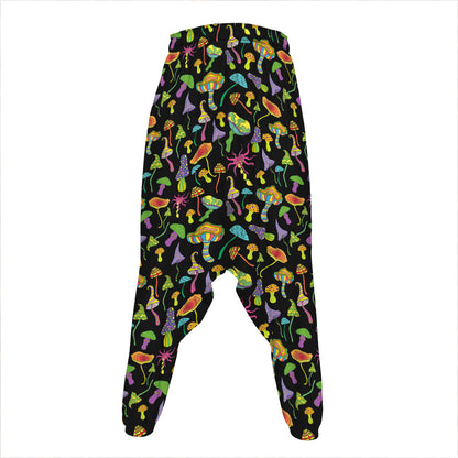 Psychedelic Mushroom Pattern Print Hammer Pants