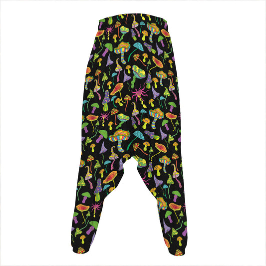 Psychedelic Mushroom Pattern Print Hammer Pants