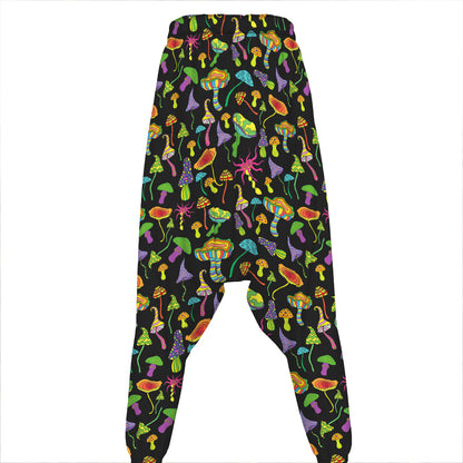 Psychedelic Mushroom Pattern Print Hammer Pants