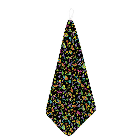 Psychedelic Mushroom Pattern Print Hand Towel