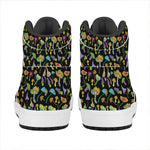 Psychedelic Mushroom Pattern Print High Top Leather Sneakers