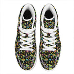 Psychedelic Mushroom Pattern Print High Top Leather Sneakers