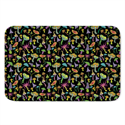 Psychedelic Mushroom Pattern Print Indoor Door Mat