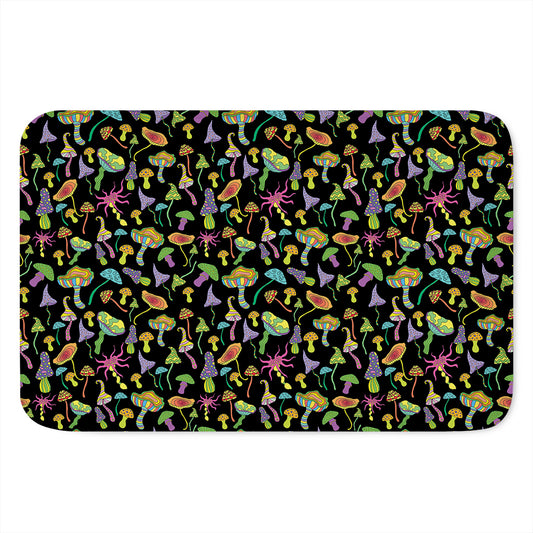 Psychedelic Mushroom Pattern Print Indoor Door Mat