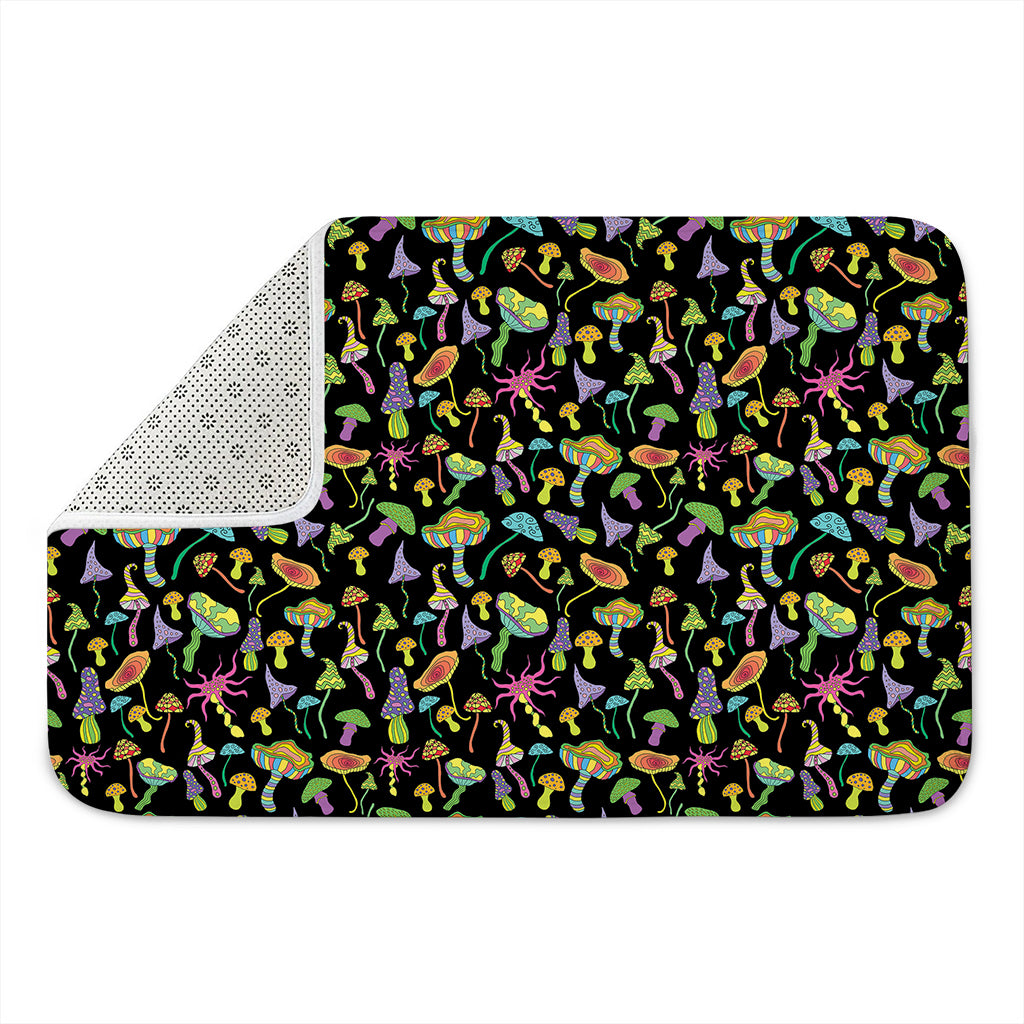 Psychedelic Mushroom Pattern Print Indoor Door Mat