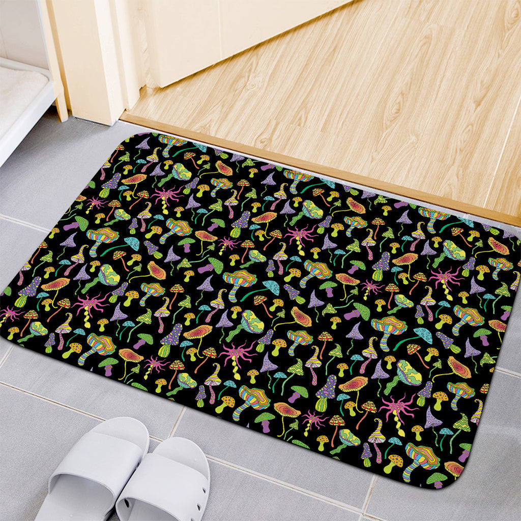 Psychedelic Mushroom Pattern Print Indoor Door Mat