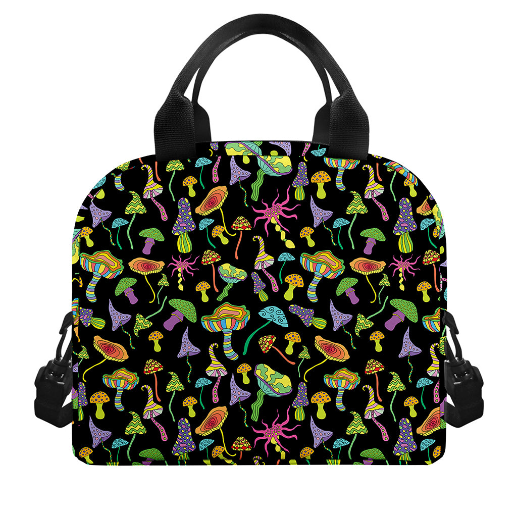 Psychedelic Mushroom Pattern Print Insulated Lunch Bag