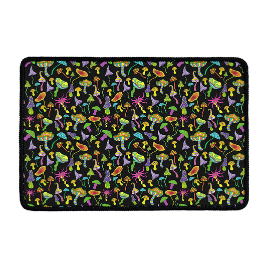 Psychedelic Mushroom Pattern Print Kitchen Mat