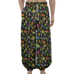 Psychedelic Mushroom Pattern Print Lantern Pants