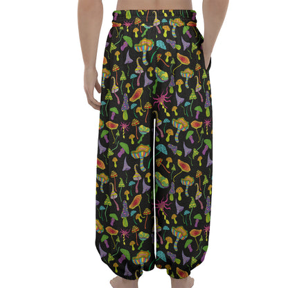 Psychedelic Mushroom Pattern Print Lantern Pants