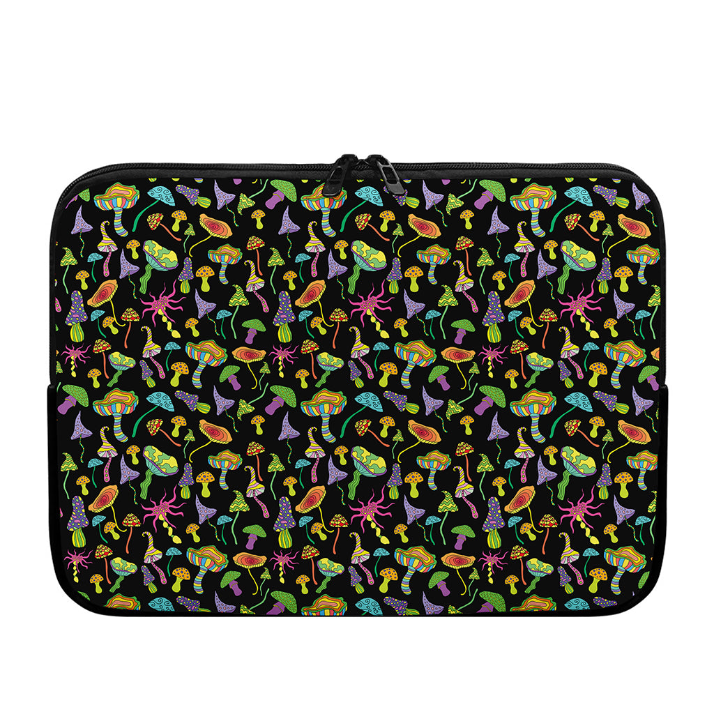 Psychedelic Mushroom Pattern Print Laptop Sleeve