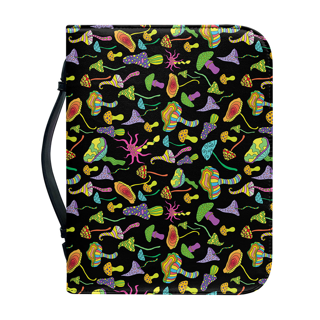Psychedelic Mushroom Pattern Print Leather Bible Cover