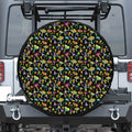 Psychedelic Mushroom Pattern Print Leather Spare Tire Cover