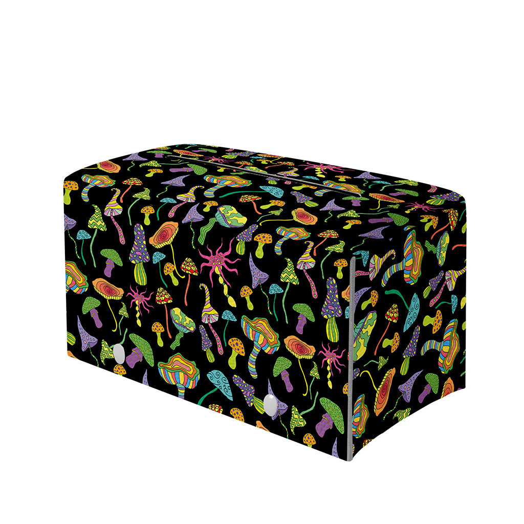 Psychedelic Mushroom Pattern Print Leather Tissue Box Cover