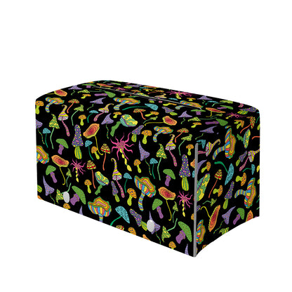 Psychedelic Mushroom Pattern Print Leather Tissue Box Cover